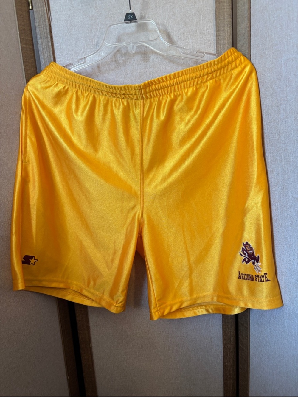 FINAL MARKDOWN Men’s Starter Yellow Athletic Shorts with Arizona State Logo XL
